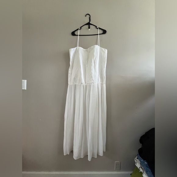 Zara Dresses & Skirts - NWT Zara mixed maxi dress Zw Collection oyster - White‎ Bridal Shower - XXL